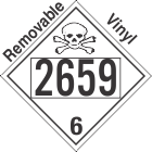 Poison Toxic Class 6.1 UN2659 Removable Vinyl DOT Placard