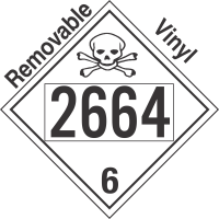 Poison Toxic Class 6.1 UN2664 Removable Vinyl DOT Placard