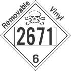 Poison Toxic Class 6.1 UN2671 Removable Vinyl DOT Placard