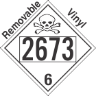 Poison Toxic Class 6.1 UN2673 Removable Vinyl DOT Placard