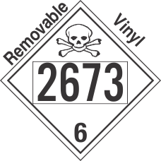 Poison Toxic Class 6.1 UN2673 Removable Vinyl DOT Placard