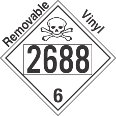 Poison Toxic Class 6.1 UN2688 Removable Vinyl DOT Placard