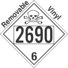 Poison Toxic Class 6.1 UN2690 Removable Vinyl DOT Placard