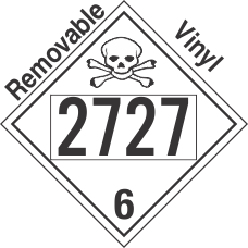 Poison Toxic Class 6.1 UN2727 Removable Vinyl DOT Placard