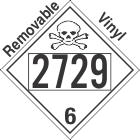 Poison Toxic Class 6.1 UN2729 Removable Vinyl DOT Placard