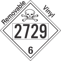 Poison Toxic Class 6.1 UN2729 Removable Vinyl DOT Placard