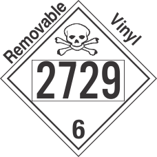 Poison Toxic Class 6.1 UN2729 Removable Vinyl DOT Placard