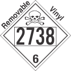 Poison Toxic Class 6.1 UN2738 Removable Vinyl DOT Placard