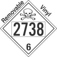 Poison Toxic Class 6.1 UN2738 Removable Vinyl DOT Placard