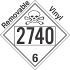 Poison Toxic Class 6.1 UN2740 Removable Vinyl DOT Placard