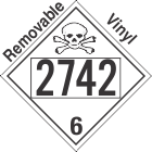 Poison Toxic Class 6.1 UN2742 Removable Vinyl DOT Placard