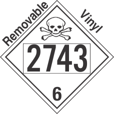 Poison Toxic Class 6.1 UN2743 Removable Vinyl DOT Placard