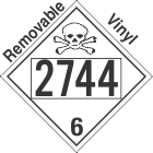 Poison Toxic Class 6.1 UN2744 Removable Vinyl DOT Placard