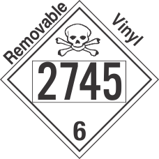 Poison Toxic Class 6.1 UN2745 Removable Vinyl DOT Placard