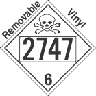 Poison Toxic Class 6.1 UN2747 Removable Vinyl DOT Placard