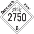 Poison Toxic Class 6.1 UN2750 Removable Vinyl DOT Placard