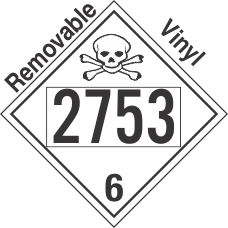 Poison Toxic Class 6.1 UN2753 Removable Vinyl DOT Placard