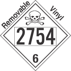 Poison Toxic Class 6.1 UN2754 Removable Vinyl DOT Placard
