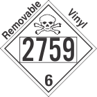 Poison Toxic Class 6.1 UN2759 Removable Vinyl DOT Placard