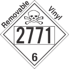 Poison Toxic Class 6.1 UN2771 Removable Vinyl DOT Placard