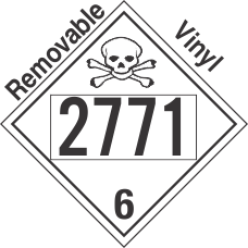 Poison Toxic Class 6.1 UN2771 Removable Vinyl DOT Placard