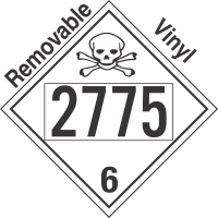 Poison Toxic Class 6.1 UN2775 Removable Vinyl DOT Placard