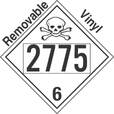 Poison Toxic Class 6.1 UN2775 Removable Vinyl DOT Placard