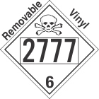 Poison Toxic Class 6.1 UN2777 Removable Vinyl DOT Placard