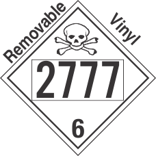 Poison Toxic Class 6.1 UN2777 Removable Vinyl DOT Placard