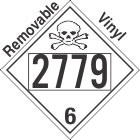 Poison Toxic Class 6.1 UN2779 Removable Vinyl DOT Placard