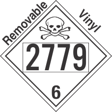 Poison Toxic Class 6.1 UN2779 Removable Vinyl DOT Placard