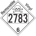 Poison Toxic Class 6.1 UN2783 Removable Vinyl DOT Placard