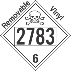 Poison Toxic Class 6.1 UN2783 Removable Vinyl DOT Placard