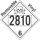 Poison Toxic Class 6.1 UN2810 Removable Vinyl DOT Placard