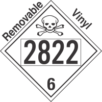 Poison Toxic Class 6.1 UN2822 Removable Vinyl DOT Placard