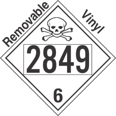 Poison Toxic Class 6.1 UN2849 Removable Vinyl DOT Placard