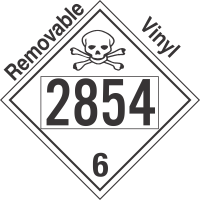 Poison Toxic Class 6.1 UN2854 Removable Vinyl DOT Placard