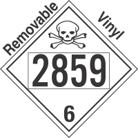 Poison Toxic Class 6.1 UN2859 Removable Vinyl DOT Placard