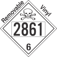 Poison Toxic Class 6.1 UN2861 Removable Vinyl DOT Placard