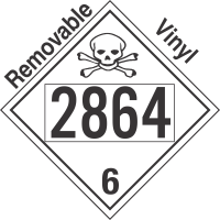 Poison Toxic Class 6.1 UN2864 Removable Vinyl DOT Placard