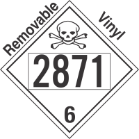 Poison Toxic Class 6.1 UN2871 Removable Vinyl DOT Placard