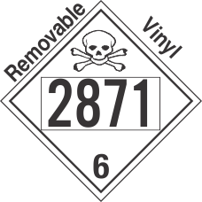 Poison Toxic Class 6.1 UN2871 Removable Vinyl DOT Placard