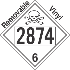 Poison Toxic Class 6.1 UN2874 Removable Vinyl DOT Placard