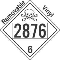 Poison Toxic Class 6.1 UN2876 Removable Vinyl DOT Placard