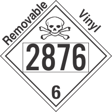 Poison Toxic Class 6.1 UN2876 Removable Vinyl DOT Placard