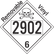 Poison Toxic Class 6.1 UN2902 Removable Vinyl DOT Placard