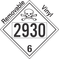 Poison Toxic Class 6.1 UN2930 Removable Vinyl DOT Placard