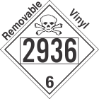 Poison Toxic Class 6.1 UN2936 Removable Vinyl DOT Placard