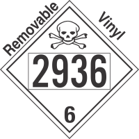 Poison Toxic Class 6.1 UN2936 Removable Vinyl DOT Placard