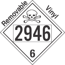 Poison Toxic Class 6.1 UN2946 Removable Vinyl DOT Placard